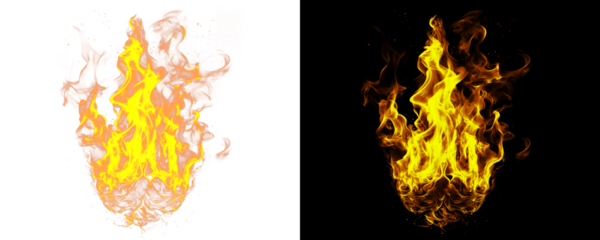 Glowing Firestorm with Luminous Orange and Red Flames Isolated on a Transparent Background