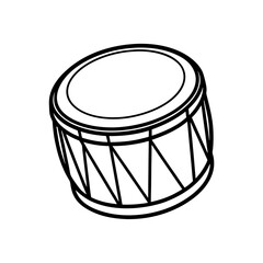 Frame drum line art illustration