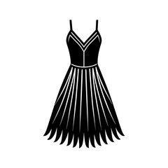 Fringe dress silhouette vector