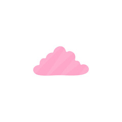 Pink clouds sticker. Vector trendy flat style. Cloud symbol for your web site design, logo, app, UI.