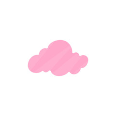 Pink clouds sticker. Vector trendy flat style. Cloud symbol for your web site design, logo, app, UI.