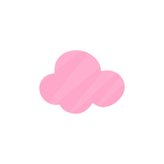 Pink clouds sticker. Vector trendy flat style. Cloud symbol for your web site design, logo, app, UI.
