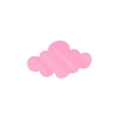 Pink clouds sticker. Vector trendy flat style. Cloud symbol for your web site design, logo, app, UI.