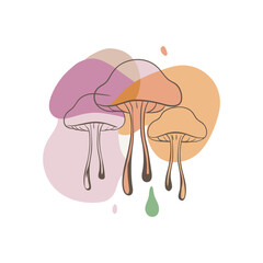 Color Mushroom vector illustration icon