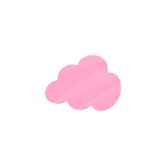 Pink clouds sticker. Vector trendy flat style. Cloud symbol for your web site design, logo, app, UI.