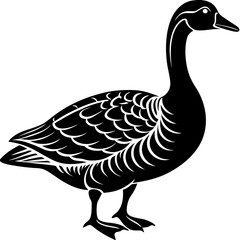 Graceful Goose Silhouette Vector for Nature and Wildlife Designs