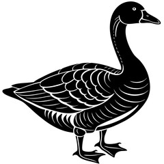 Graceful Goose Silhouette Vector for Nature and Wildlife Designs