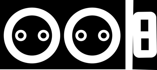 Electric socket vector icon set. Cable network filter symbol. light, blub