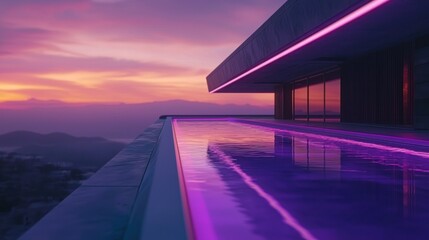 Luxury Infinity Pool at Sunset: A Modern Architectural Masterpiece