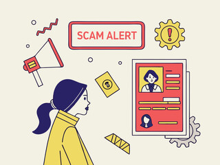 Naklejka premium Digital Identity Theft Vector Illustration