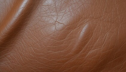 Naklejka premium Close-up Texture of Brown Leather Wrinkled, Cracked, and Distressed Surface
