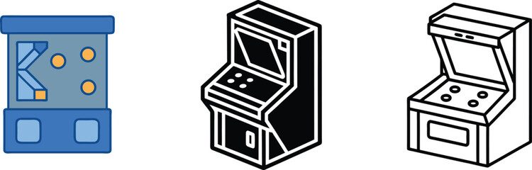 Arcade Game Machine Illustrations, Designs, Retro Gaming