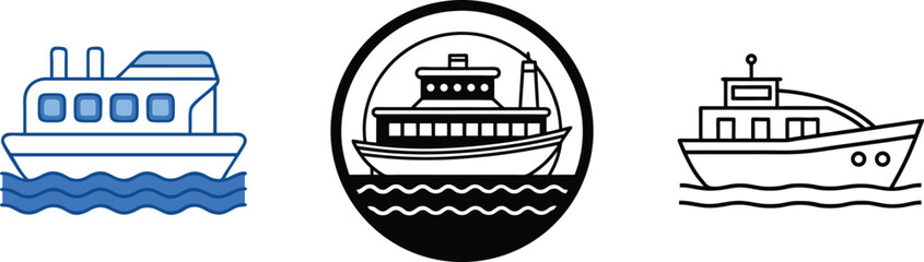 Watercraft Illustrations Ferry, Cruise Ship, Yacht Designs