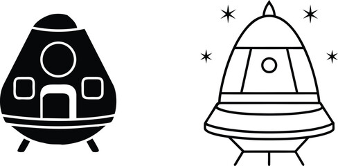Spacecraft Capsule Designs Retro Rocket and Modern Lander