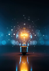 テクノロジーとひらめきの象徴の未来を照らす電球