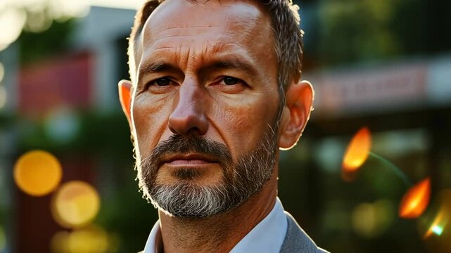 Portr&auml;t eines Mannes mit Sonnenlicht