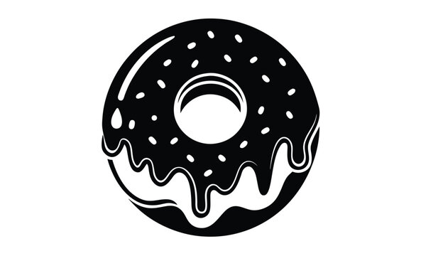 Donut frosting sprinkle silhouette
