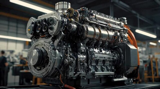 Detailed View of a Heavy Duty Engine. Generative AI