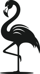 Black vector of a flamingo bird