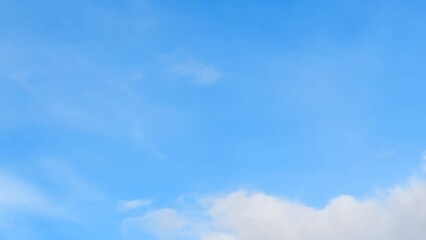 Serene Blue Sky White Clouds Peaceful Summer Day Scene Background