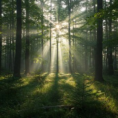 Obraz premium forest - morning in the forest