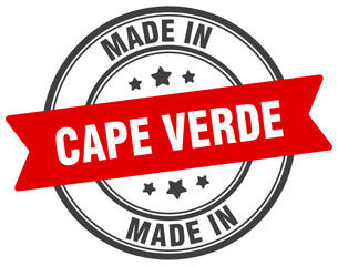 Made in Cape Verde round sign. Made in Cape Verde stamp.