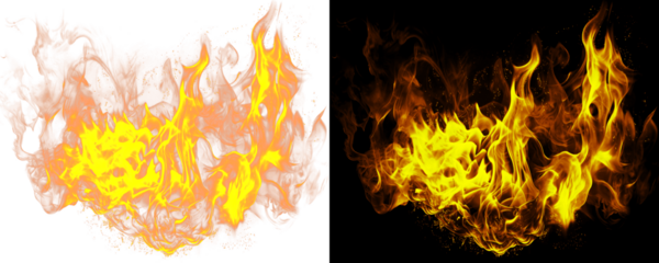 Lifelike Fiery Inferno with Hot Flames and Glow Isolated on a Transparent Background