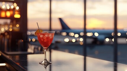 Sunset Cocktail at the Airport Lounge: A Toast to Travel