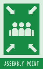Assembly Point, Emergency Signboard, Evacuation Sign