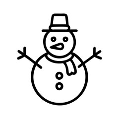 Cute snowman vector illustration for winter holidays christmas design and festive season clip art 