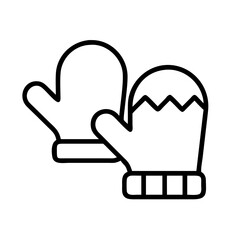Winter mittens vector icon illustration for cold weather apparel and accessories design elements template