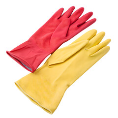 Red & Yellow Protective Gloves isolated on transparent background