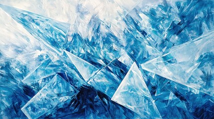 Obraz premium Abstract Glacial Blue Crystalline Iceberg Formation