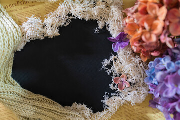 Floral Frame with Black Space for Text