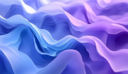 Fototapeta premium Abstract flowing drapes of blue and purple; ethereal, smooth, dynamic movement in background