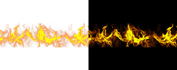 Fire and Flames with Intense Heat and Transparent Glow Isolated on a Transparent Background