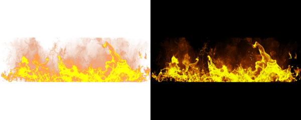Fiery Heat Explosion with Realistic Blazing Flames Isolated on a Transparent Background