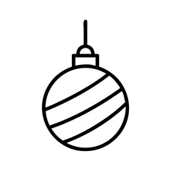 Christmas ornament vector icon illustration, holiday decoration, festive bauble, xmas tree decor, line art design