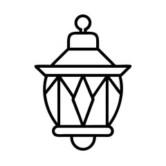 Outline ramadan lantern vector illustration for islamic and muslim holiday celebration decoration design