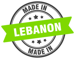 Made in Lebanon round sign. Made in Lebanon stamp.