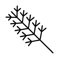 Botanical illustration of a dill plant branch for nature and cooking themed designs and decoration needs