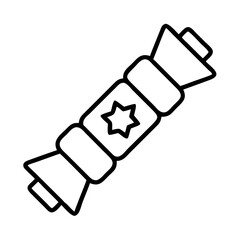 Outline drawing of a star decorated candy treat perfect for halloween or christmas holiday season treat vector