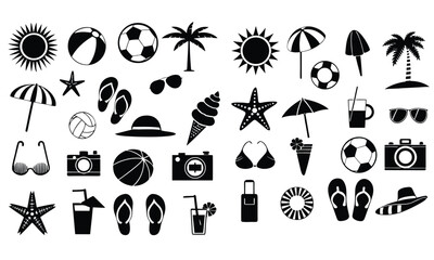 Travel Concept Universal Solid Icon Set