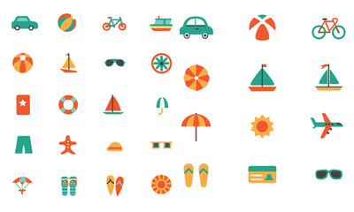 Travel Concept Universal Solid Icon Set