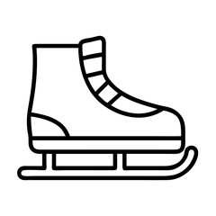 Ice skating shoe icon vector illustration for winter sport equipment and activity design element 