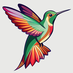 Obraz premium Hummingbird Vector Illustration – Cartoon, Clipart & Line Art Printable Graphic Design
