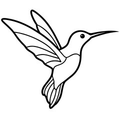 Obraz premium Hummingbird Vector Illustration – Cartoon, Clipart & Line Art Printable Graphic Design