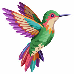 Obraz premium Hummingbird Vector Illustration – Cartoon, Clipart & Line Art Printable Graphic Design