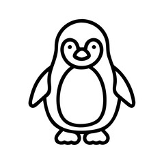 Cute penguin outline vector illustration for coloring pages and educational resources for kids and adults