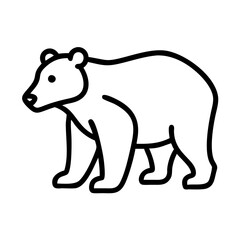 Bear outline illustration vector drawing of a grizzly bear for logo design and wildlife concept art use